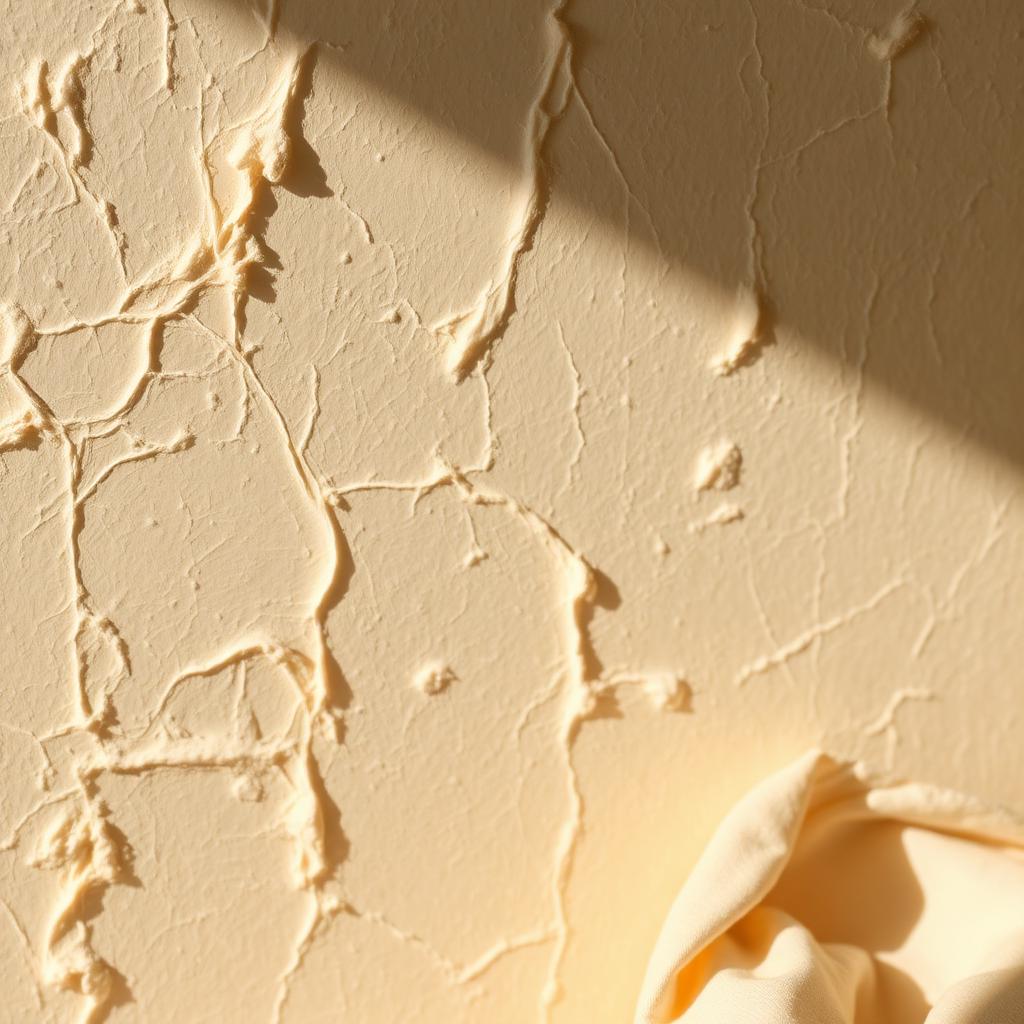 Rag-rolled beige glaze finish on a wall with soft fabric-like texture