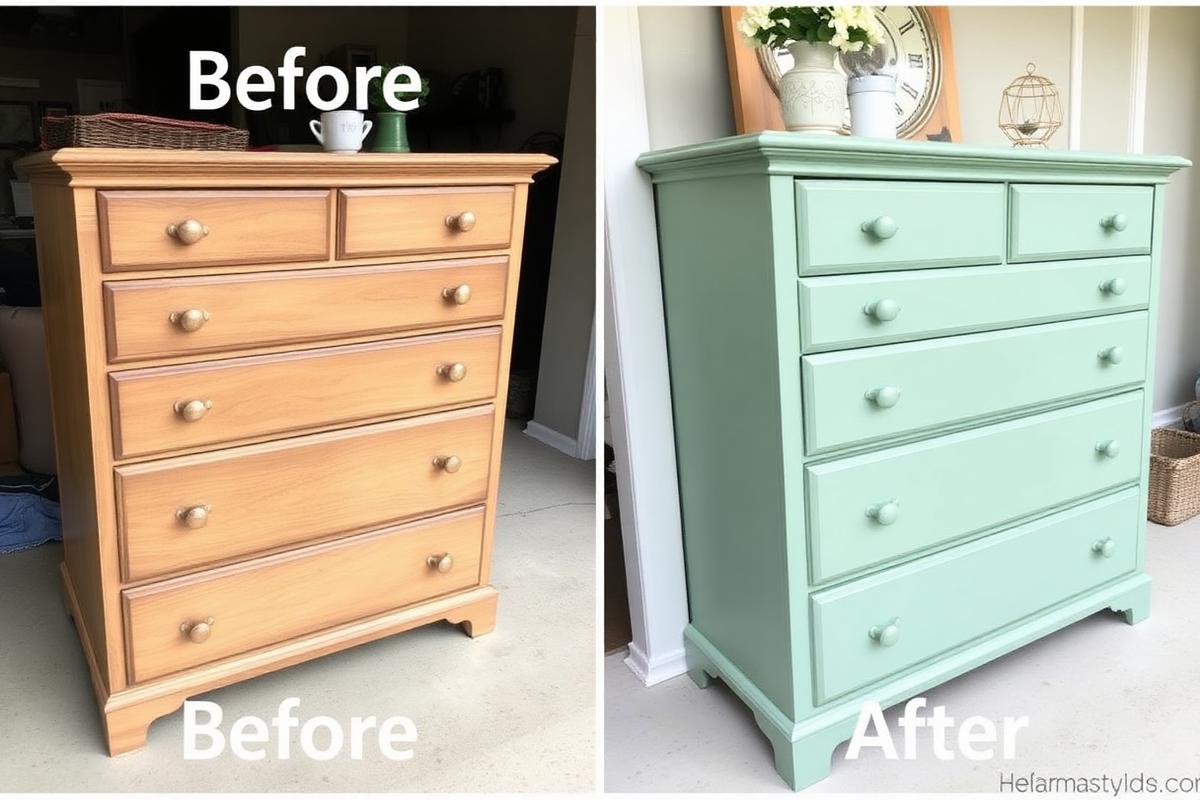 Tired oak dresser → sage heirloom